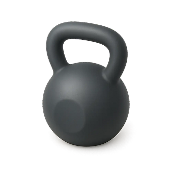 Matte black kettlebell with a smooth, rounded handle on a white background.